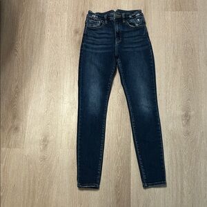 KanCan Kurvy Ultra High Rise Skinny Dark Wash Denim Jeans Sz 26